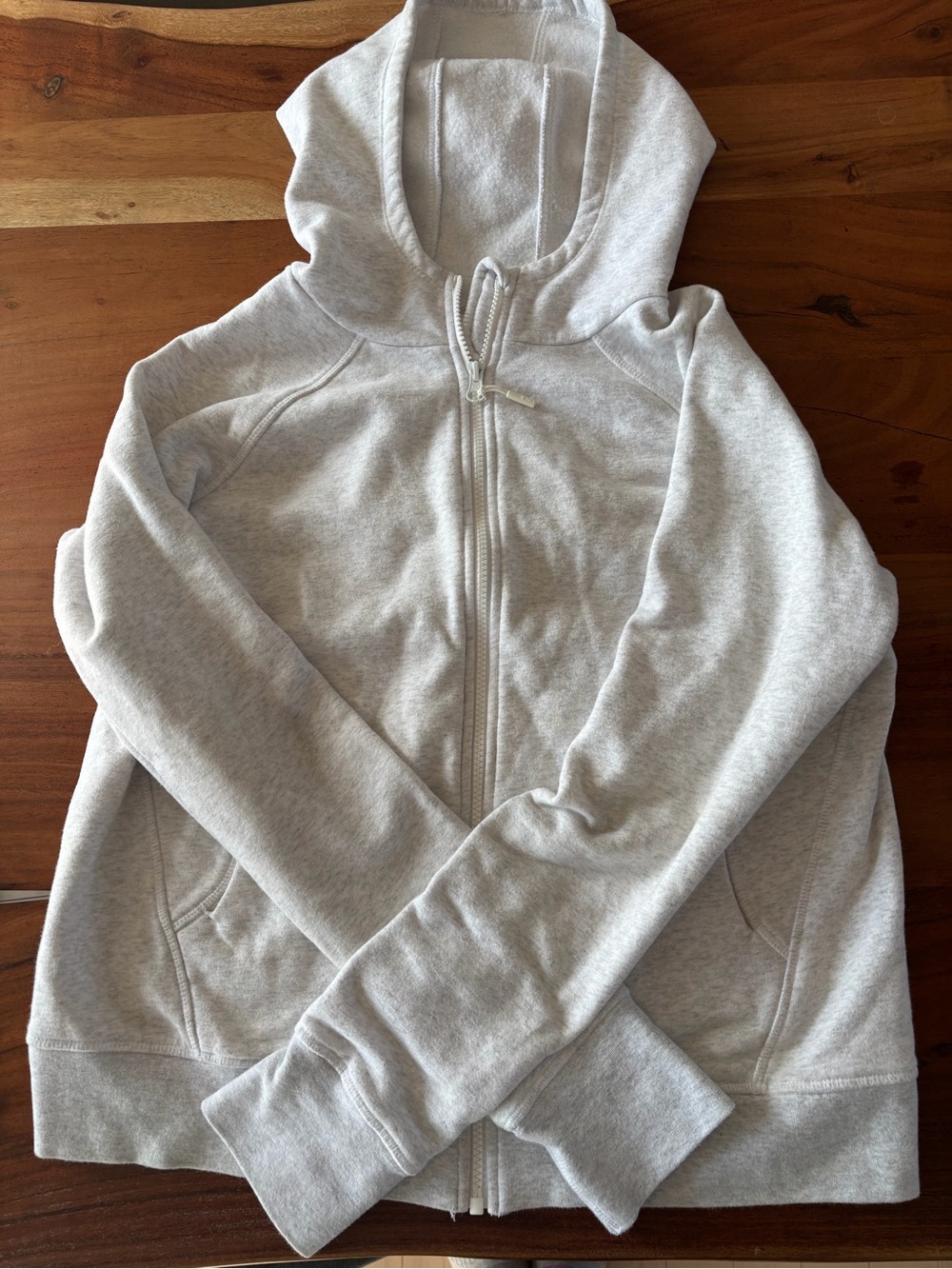 Lole Light Gray Zip-Up Hoodie Sweater
